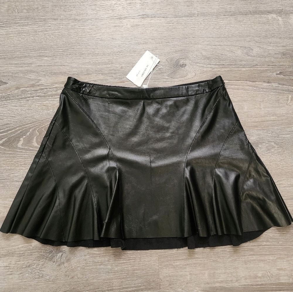 Derek Lam 10 Crosby Faux Leather Luxury Pleated Mini Skirt